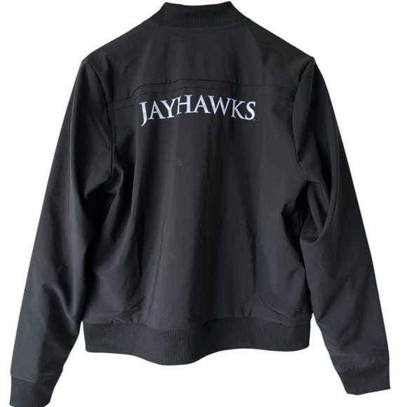 Women's Adidas Black Kansas Jayhawks Sideline Travel Woven Full-Zip Jacket - Picture 3 of 13